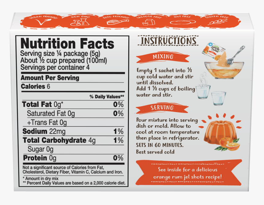 Orange Jelly - Nutrition Facts, HD Png Download, Free Download