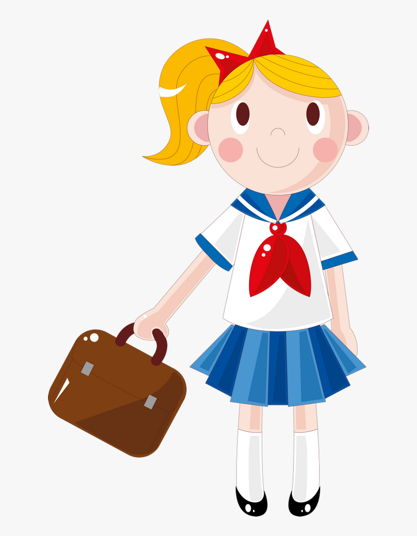 Escola & Formatura - Girl Student Cartoon, HD Png Download, Free Download
