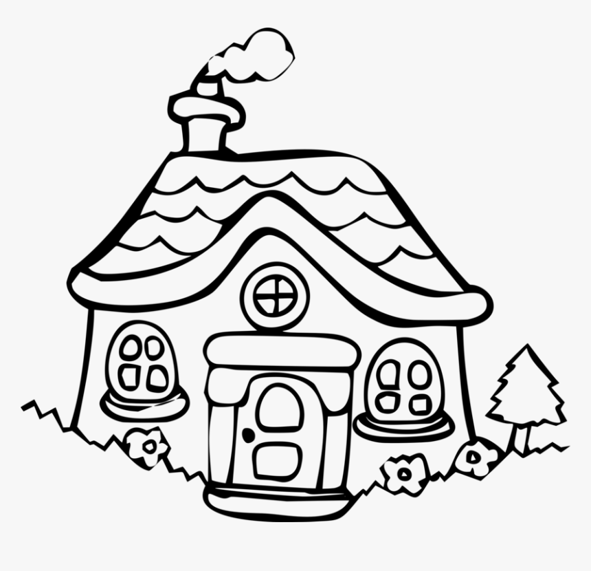 House Cottage Building Holiday Home Dwelling - Cottage Clipart Black And White, HD Png Download, Free Download