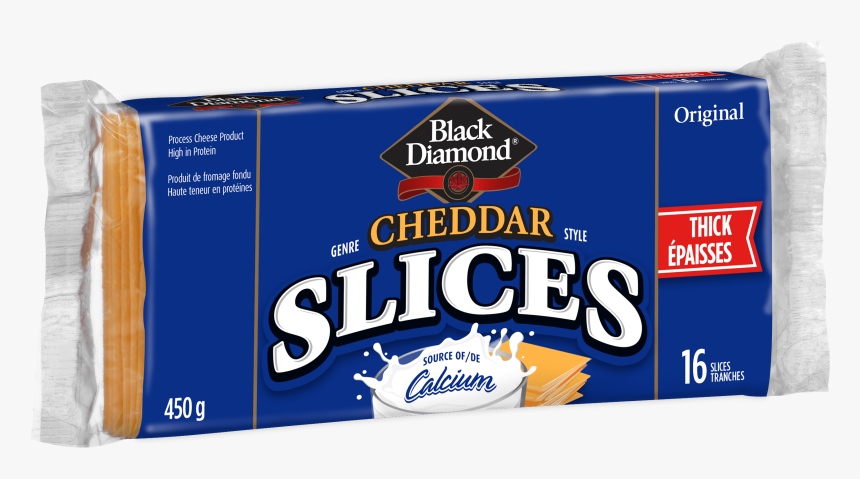 Thick Cheddar Cheese Slices 450g - Black Diamond Cheddar Cheese Slice, HD Png Download, Free Download