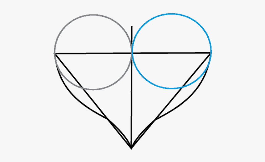 Drawn Hearts Fire - Draw A Heart Step By Step, HD Png Download, Free Download