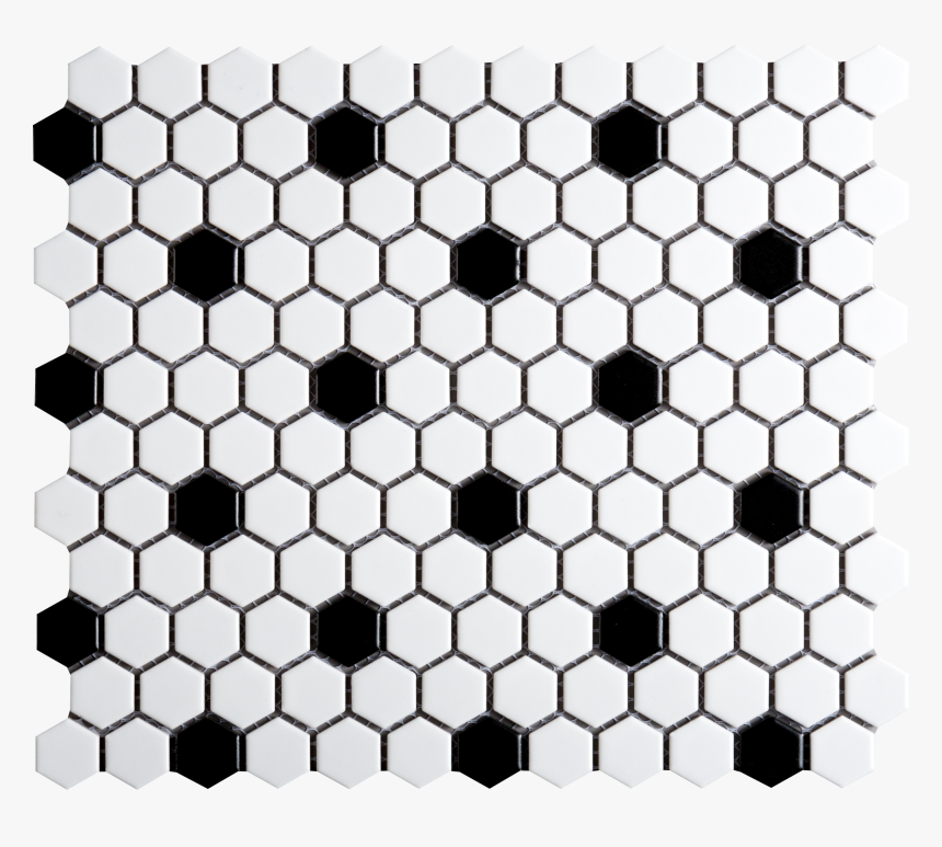 Transparent Black Hexagon Png - Vintage Black And White Bathroom Tile, Png Download, Free Download