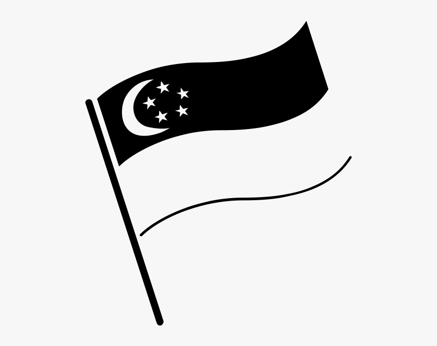 Transparent Singapore Flag Png - Singapore Flag Black And White, Png Download, Free Download