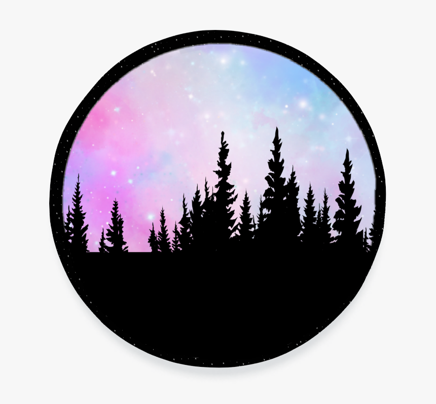 #ecologic #eco #logic #forest #tree #trees #moon #galaxy - Forest Silhouette Transparent Background, HD Png Download, Free Download