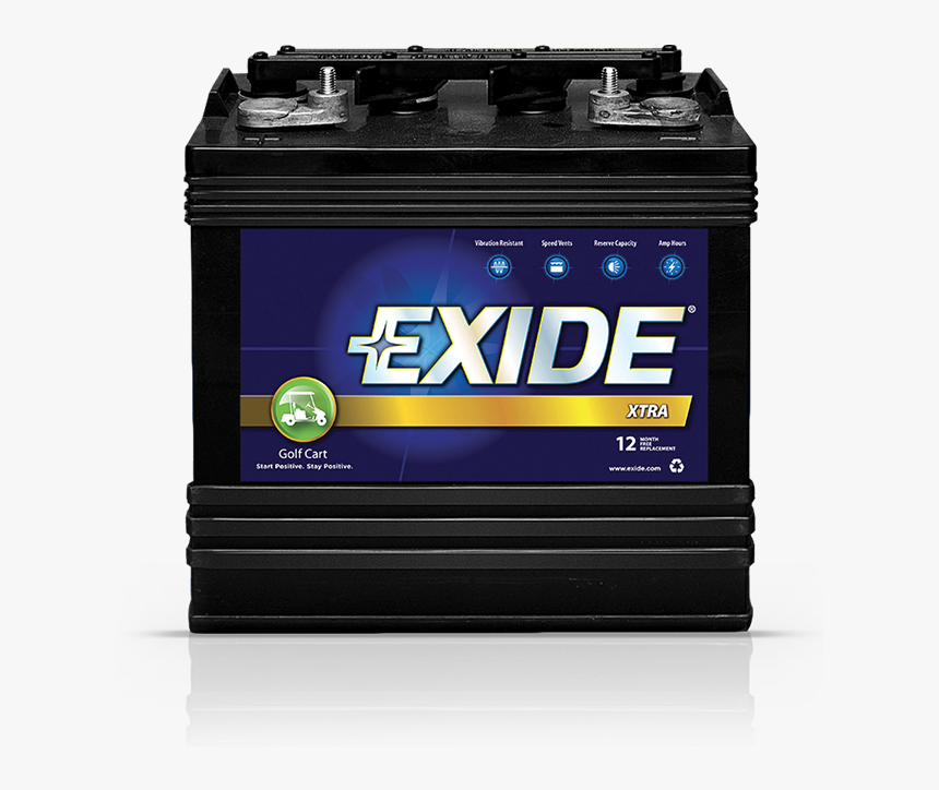 Golf Cart Battery Transparent Background - Exide Battery, HD Png Download, Free Download