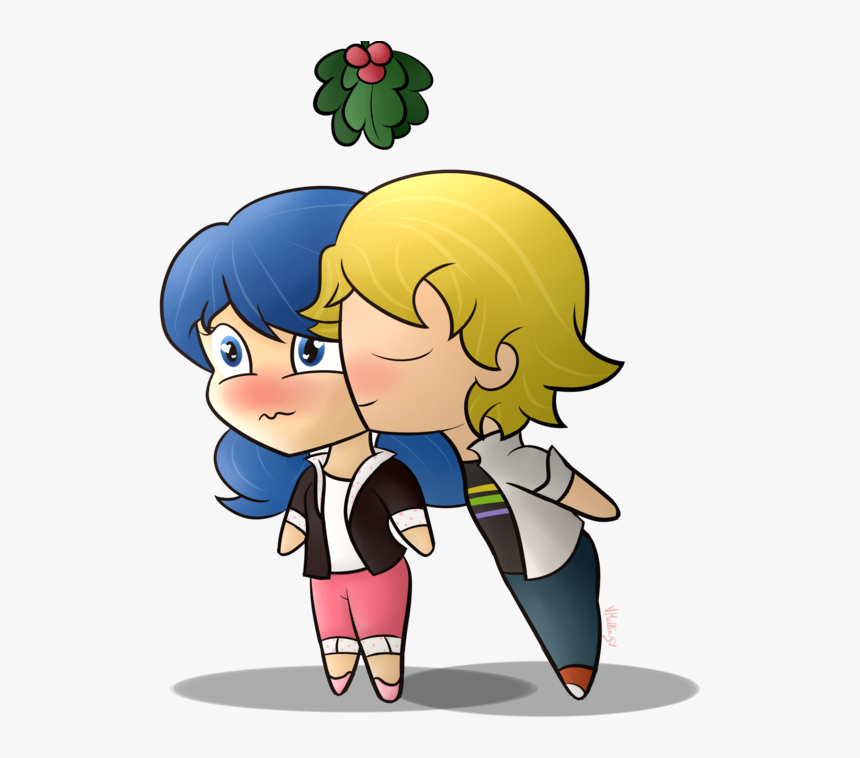 {livestream} Chibi Mistletoe Kiss By Vcm1824 - Cartoon, HD Png Download, Free Download