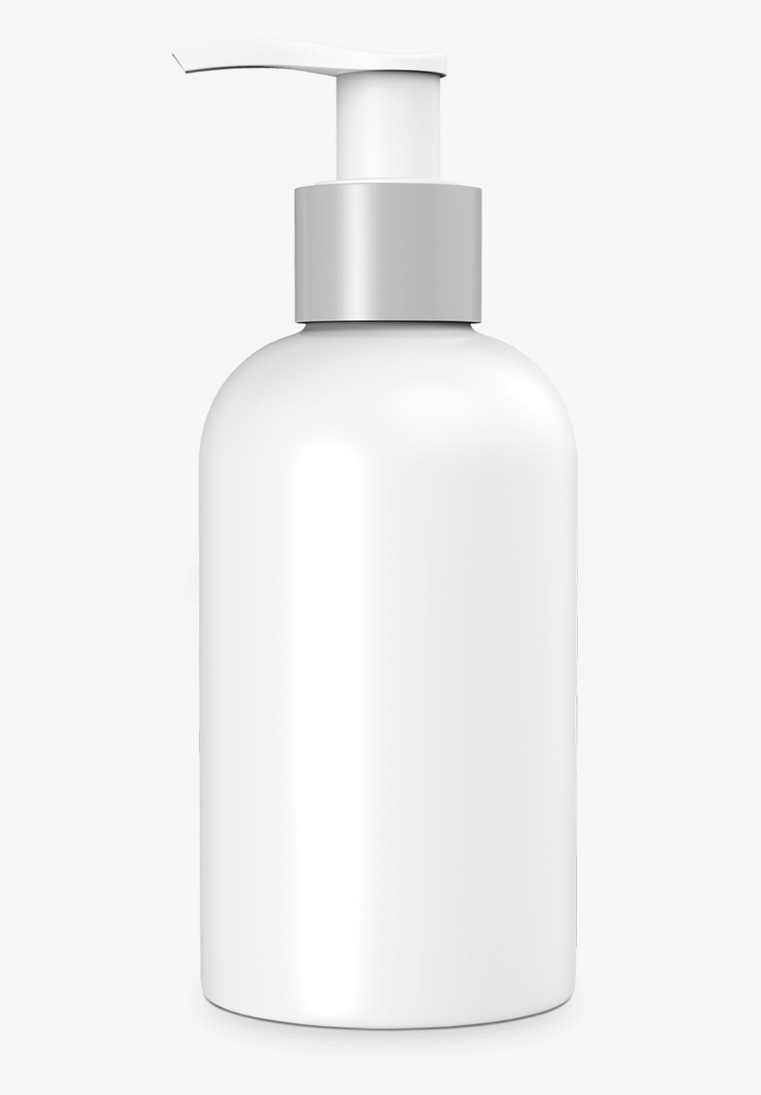 White Bottle With Lotion Pump - Plastic Bottle, HD Png Download, Free Download