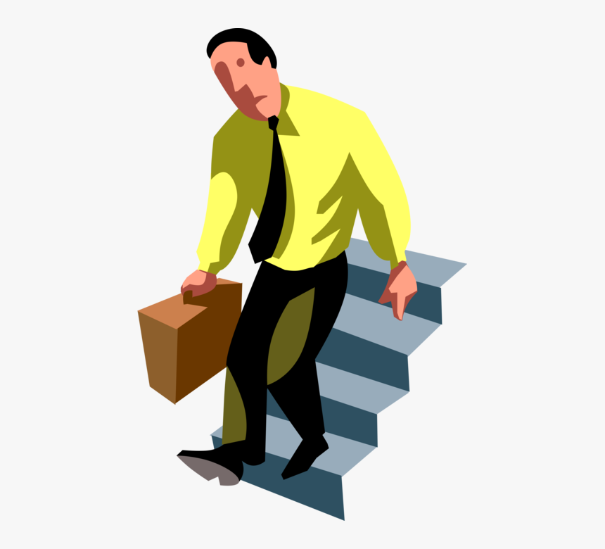 Vector Illustration Of Lethargic Incompetent Loser - Going Down Stairs Clipart, HD Png Download, Free Download