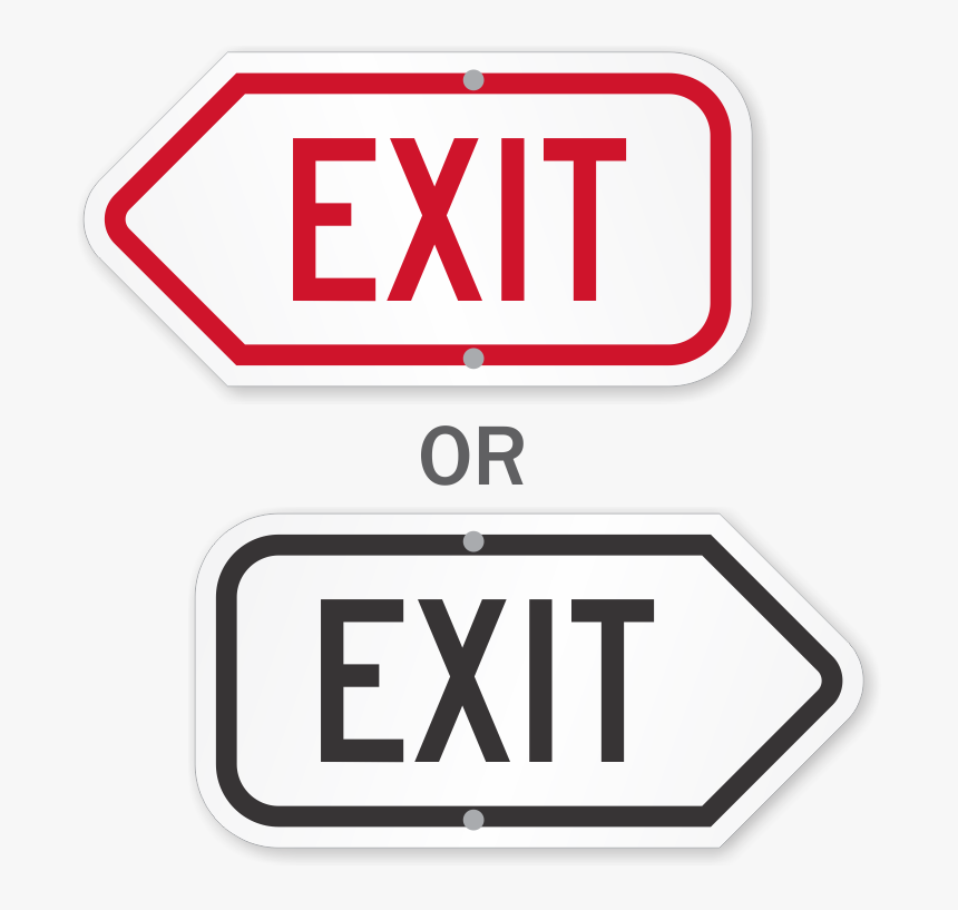 Directional Exit Signs - Exit Only Signs Clipart, HD Png Download, Free Download