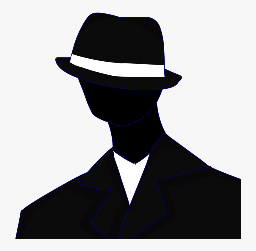 Fedora Silhouette Black White Clip Art - Fedora Silhouettes, HD Png Download, Free Download