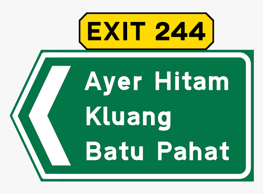 E2 Exit 244 0 M - Papan Tanda Batu Pahat, HD Png Download, Free Download