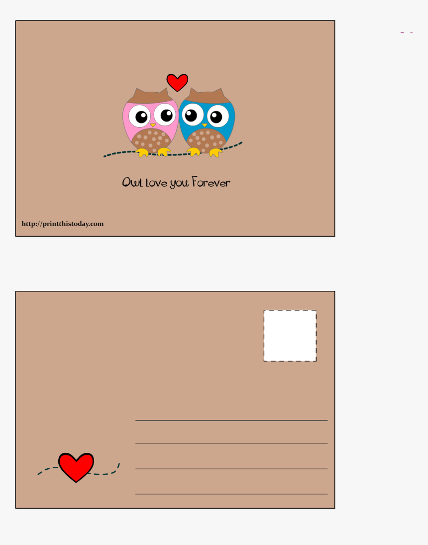 Owl Love You Forever Postcard - Postcard I Love You, HD Png Download, Free Download