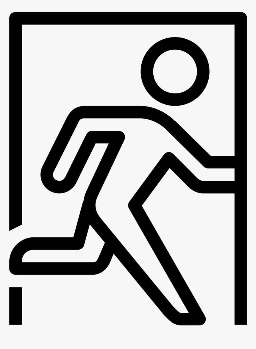 Exit Sign Icon - Line Art, HD Png Download, Free Download