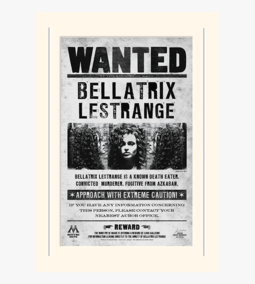Bellatrix Lestrange Wanted Poster Printable, HD Png Download, Free Download