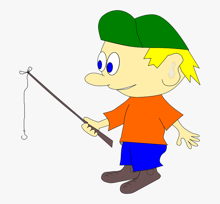 Fisherman, Boy, Children - Cartoon, HD Png Download, Free Download