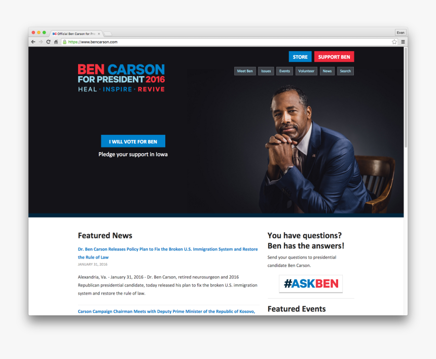 Ben-carson - Candidate Photography, HD Png Download, Free Download