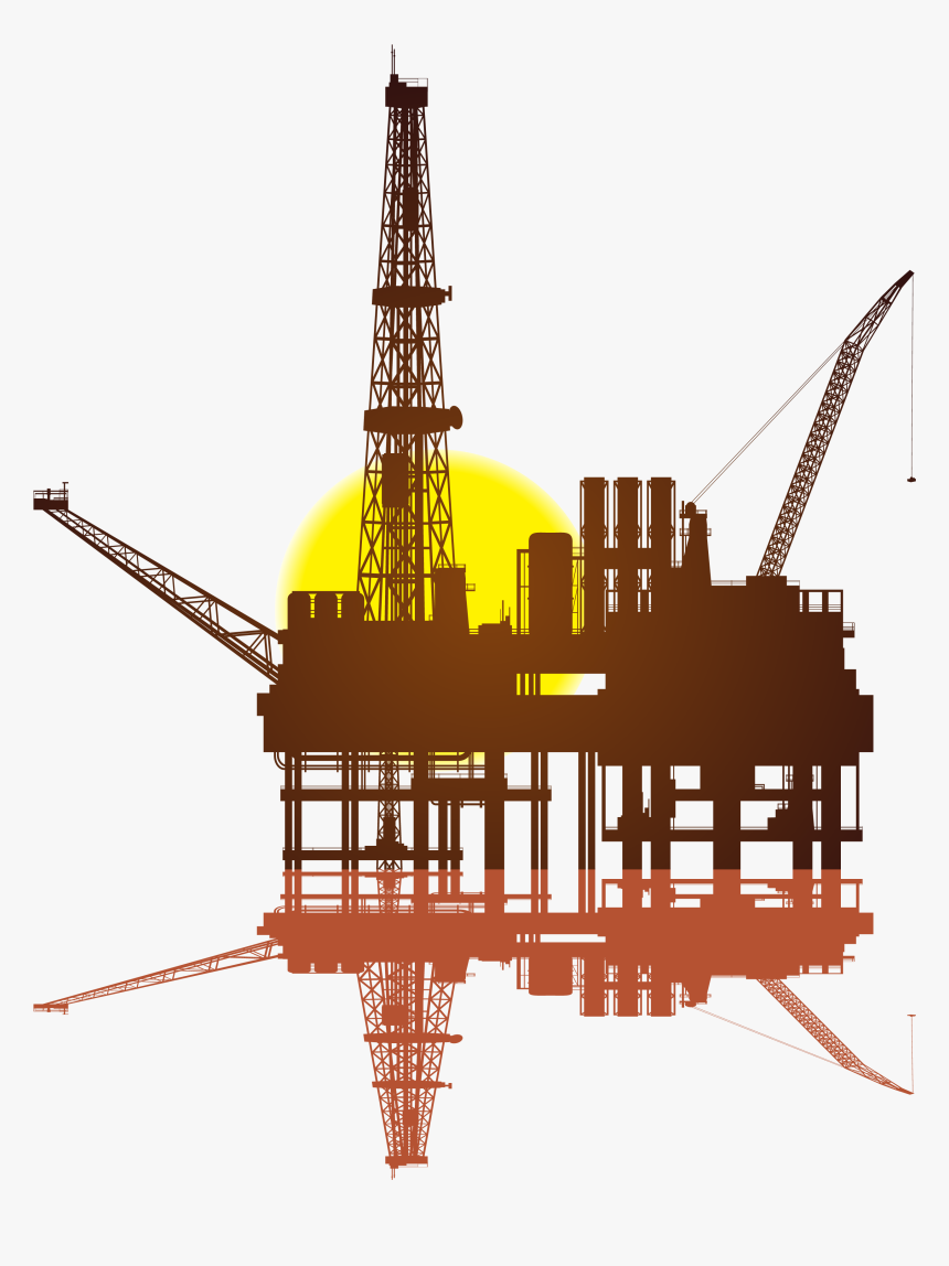 Oil Clipart Oil Tower - Offshore Platform Silhouette, HD Png Download, Free Download