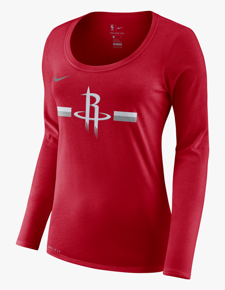 Women"s Houston Rockets Nike L/s Logo Stripe Tee - Houston Rockets, HD Png Download, Free Download