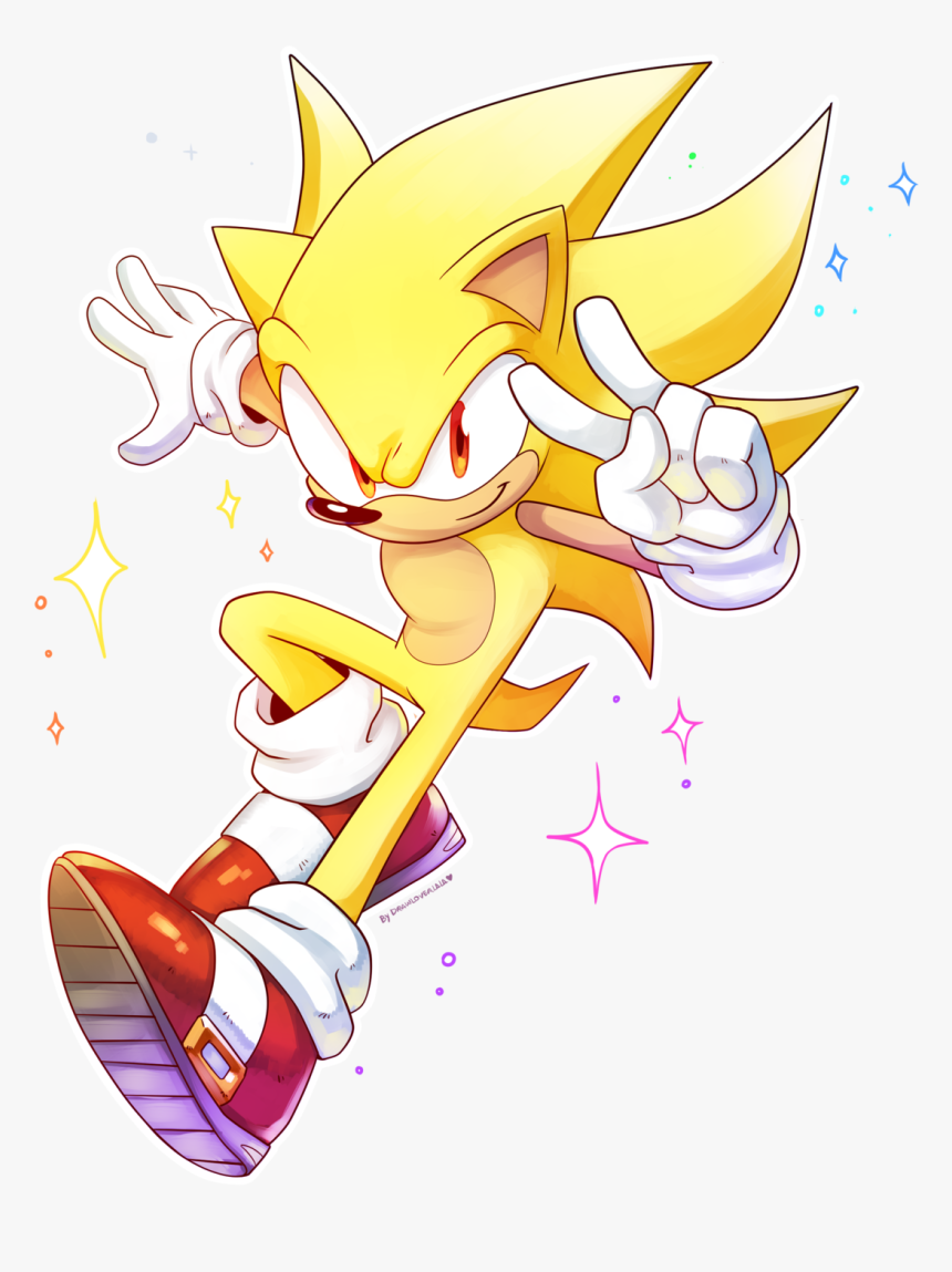 “a Super Sonic I Did For The Art Reveal Meme Thing - Dibujos De Super Sonic, HD Png Download, Free Download