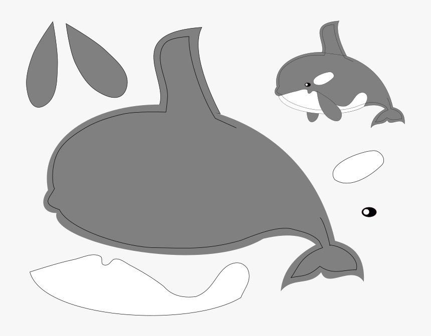 Orca Puppit Pattern - Killer Whale Felt Pattern, HD Png Download, Free Download