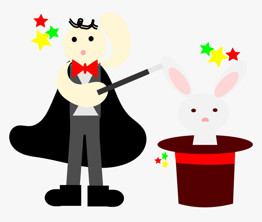 Magician With A Rabbit In A Hat - Magic Hat And Rabbit Clipart, HD Png Download, Free Download