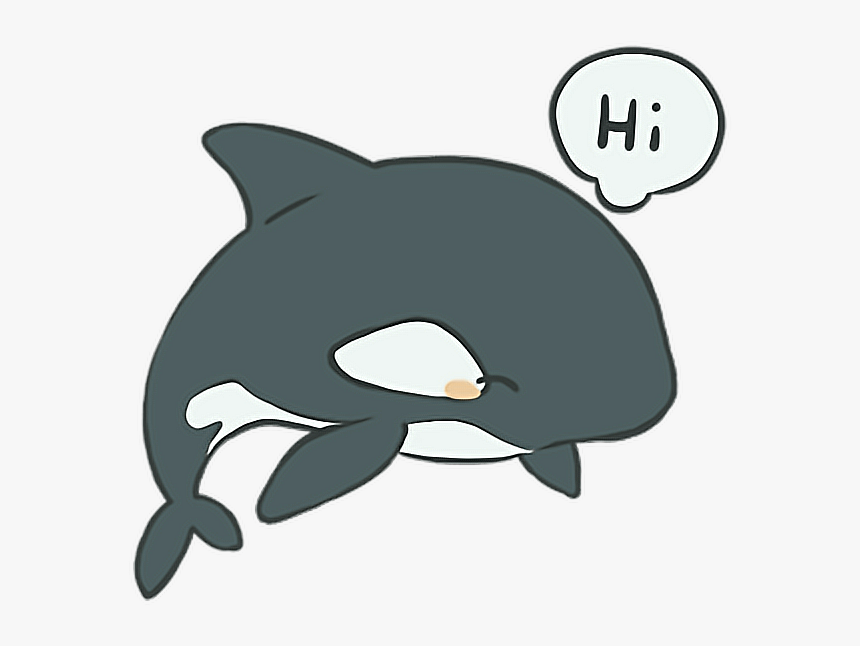 #orca #whale #animation #text #kawaii #animal #freetoedit - Orca Kawaii, HD Png Download, Free Download