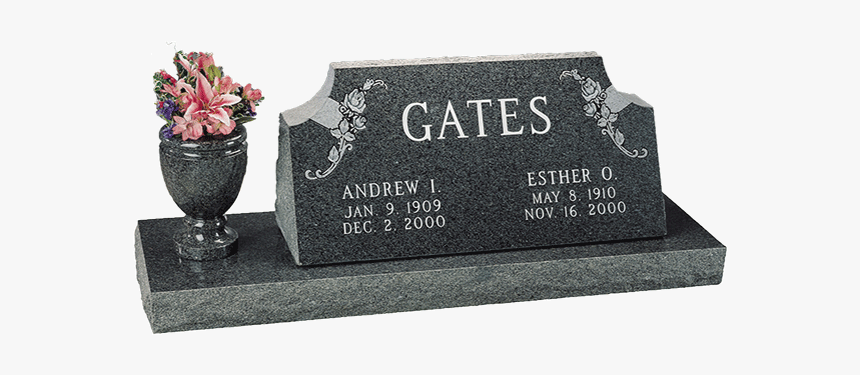 Single Flat Cemetery Stone On 8 Inch Base With 2 Urns, HD Png Download, Free Download