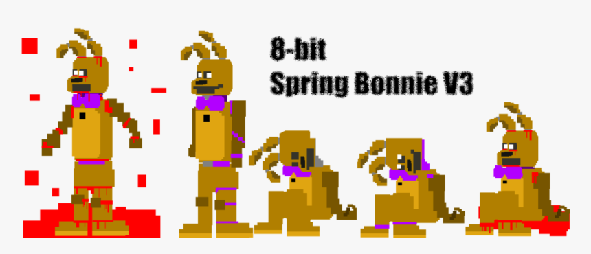 [fnaf] 8-bit Spring Bonnie V3 By Icespiritlynx - 8 Bit Spring Bonnie, HD Png Download, Free Download