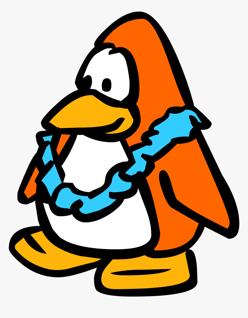 Blue Lei Orange Peng Issue - Transparent Club Penguin Png, Png Download, Free Download