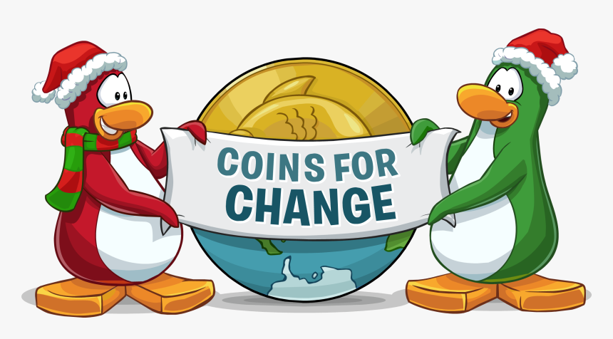 Club Penguin Funds Projects - Club Penguin Coins For Change Penguins, HD Png Download, Free Download