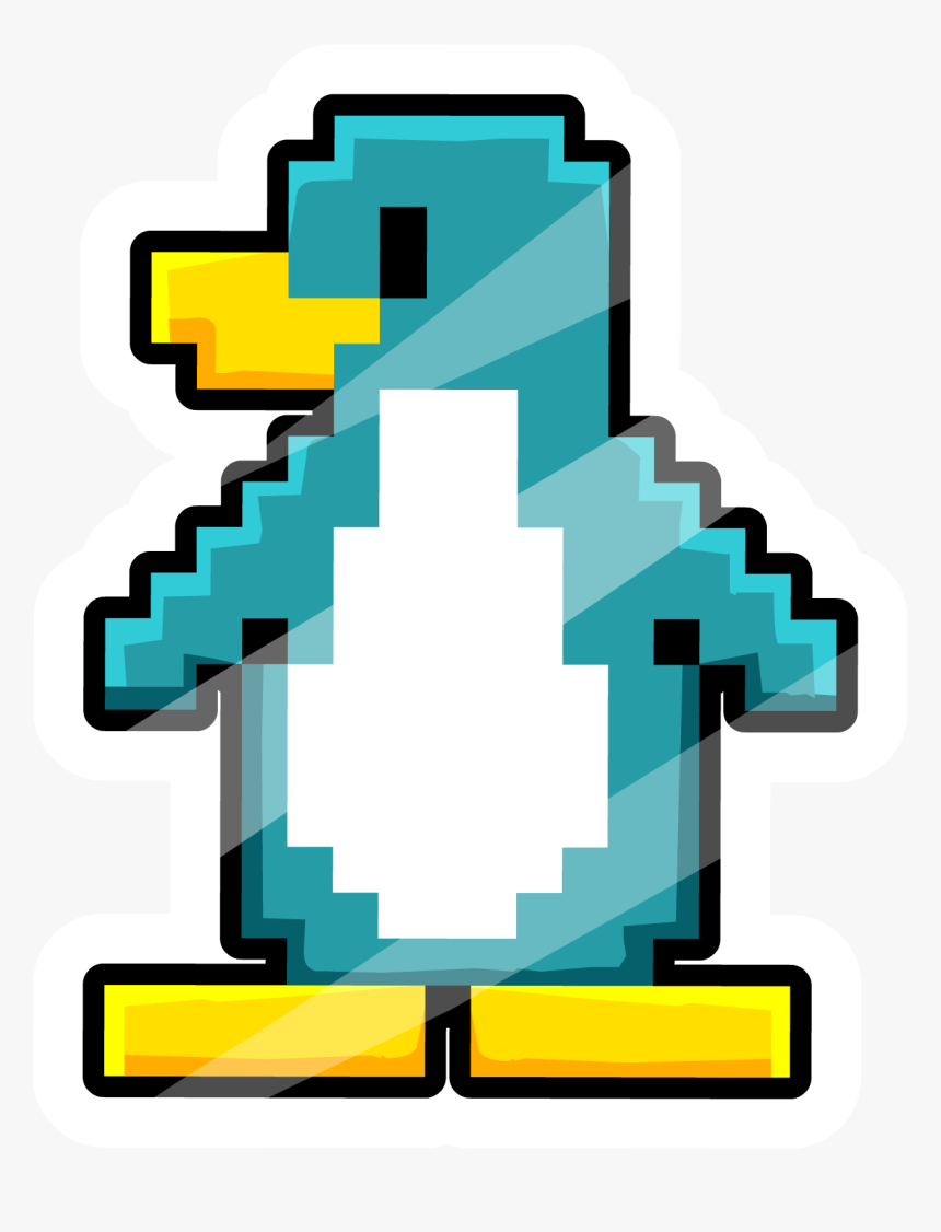 Pixel Penguin Pin - Club Penguin Pixel Art, HD Png Download, Free Download