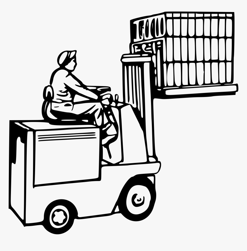 Moving Truck Drawing At Getdrawings - Forklift Clipart Black And White, HD Png Download, Free Download