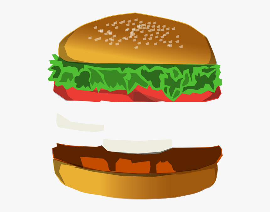 Burger With Space Clip Art At Clker - Clipart Burger Bun Png, Transparent Png, Free Download