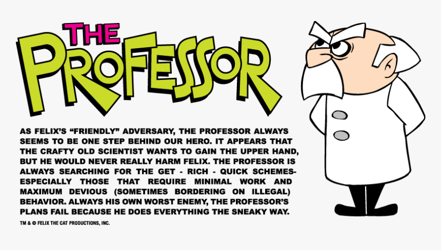 Felix The Cat Wiki - Felix The Cat Professor Cartoon, HD Png Download, Free Download