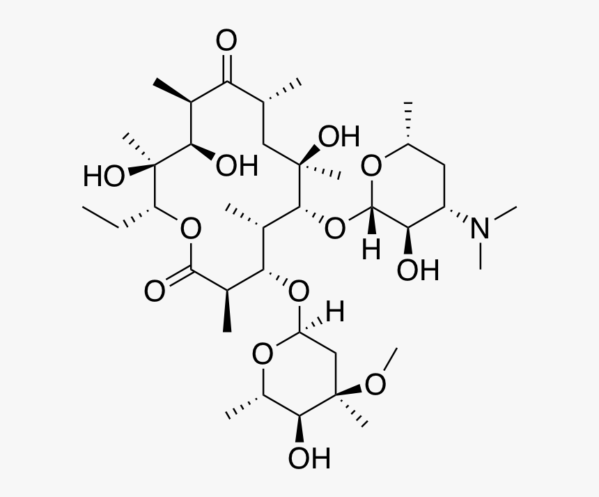 Erythromycin A Featuring Complete Stereochemistry - Erythromycin Propionate, HD Png Download, Free Download