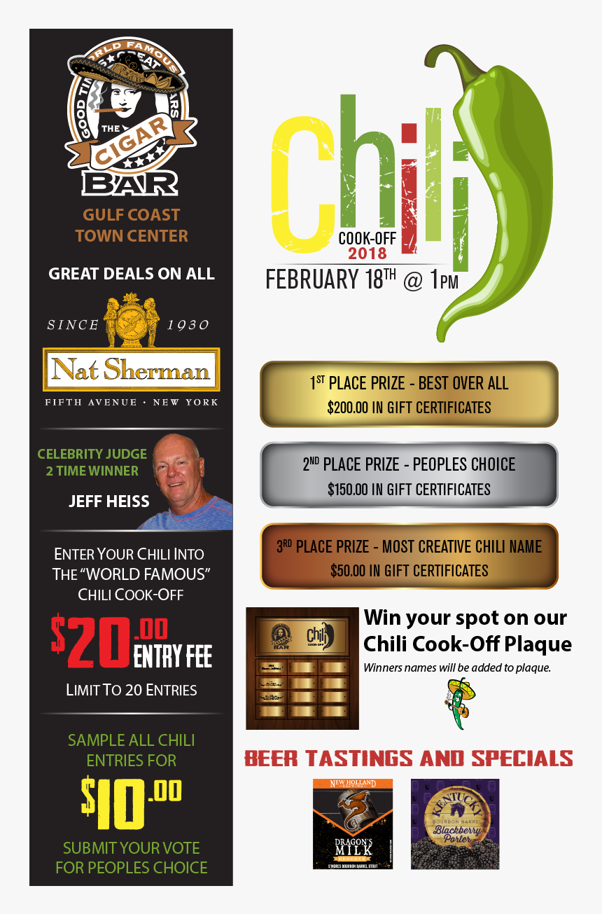 Chili Cook-off Featuring Nat Sherman Cigars , Png Download - Graphic Design, Transparent Png, Free Download