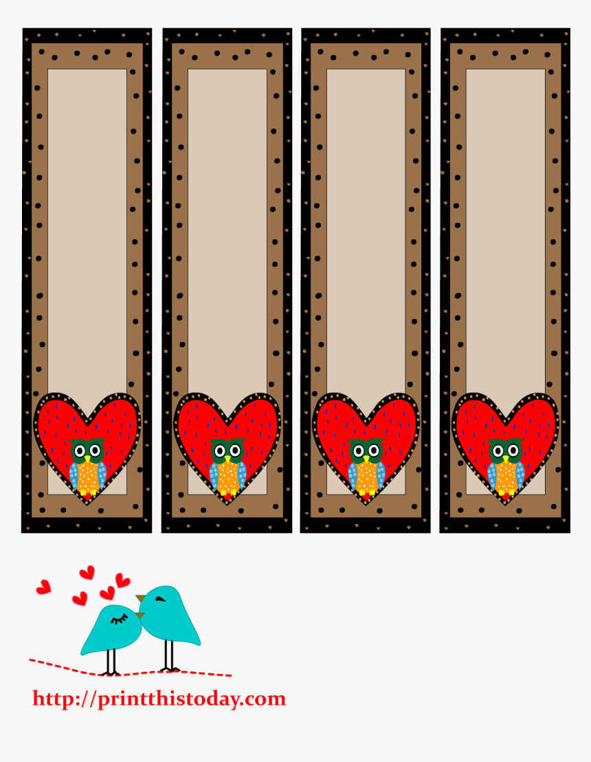 Free Printable Bookmarks With Hearts Bookmarks Featuring Template