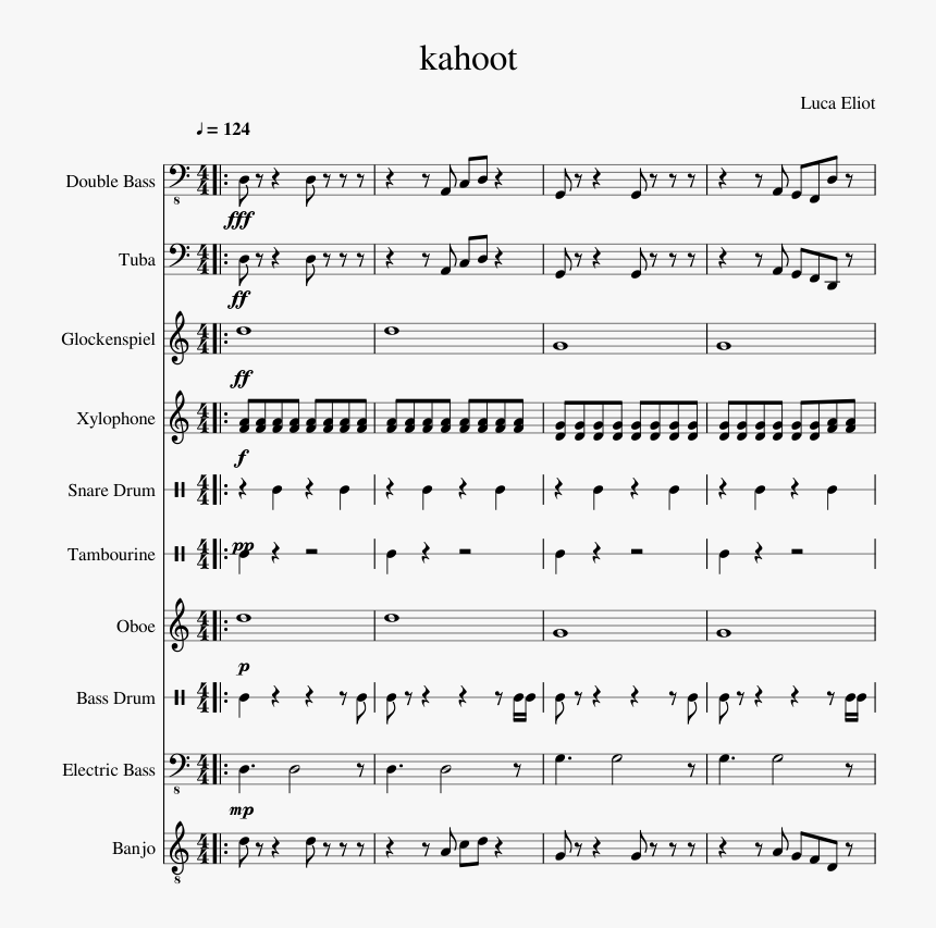 Kahoot Sheet Music Composed By Luca Eliot 1 Of 8 Pages - Alto Saxophone Sheet Music For Winter Theme Kahoot, HD Png Download, Free Download