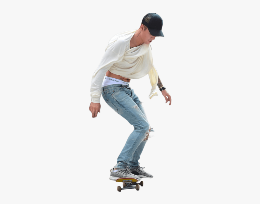 Justin Bieber Skateboarding - Skater Png, Transparent Png, Free Download