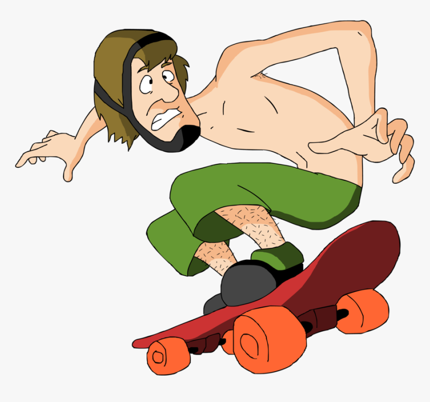 Skating And Crazing By Kim-possible333 - Shaggy Scooby Doo Skateboarding, HD Png Download, Free Download