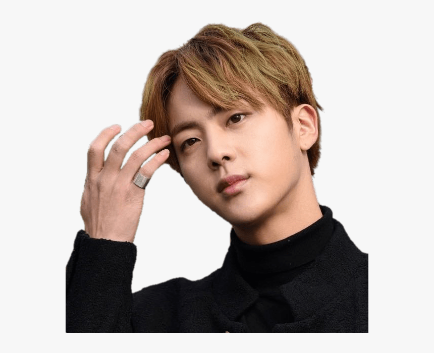 Bts Jin Adjusting His Hair - Bts Jin Brown Hair, HD Png Download, Free Download