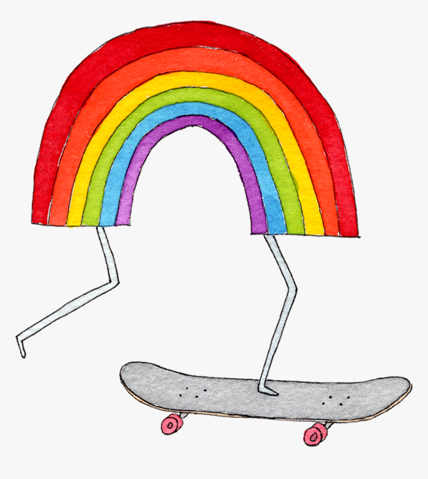 Skateboarding Rainbow, HD Png Download, Free Download