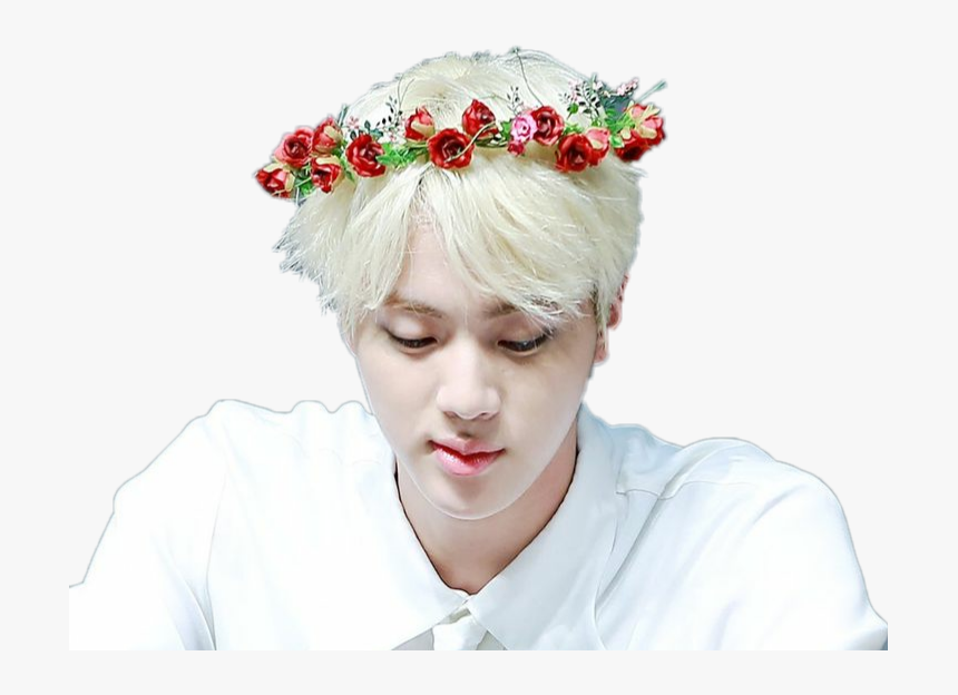 Transparent Seokjin Png - Bts Jin Flower Crown Png, Png Download, Free Download