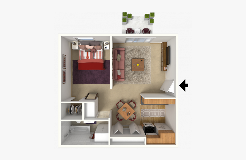 0 For The One Bedroom B Floor Plan - Plan Grey House Middleton, HD Png Download, Free Download