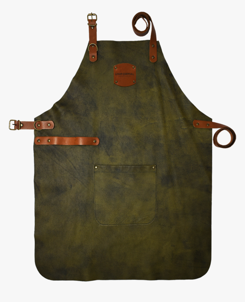 Olive Leather Bib Apron Full - Leather, HD Png Download, Free Download