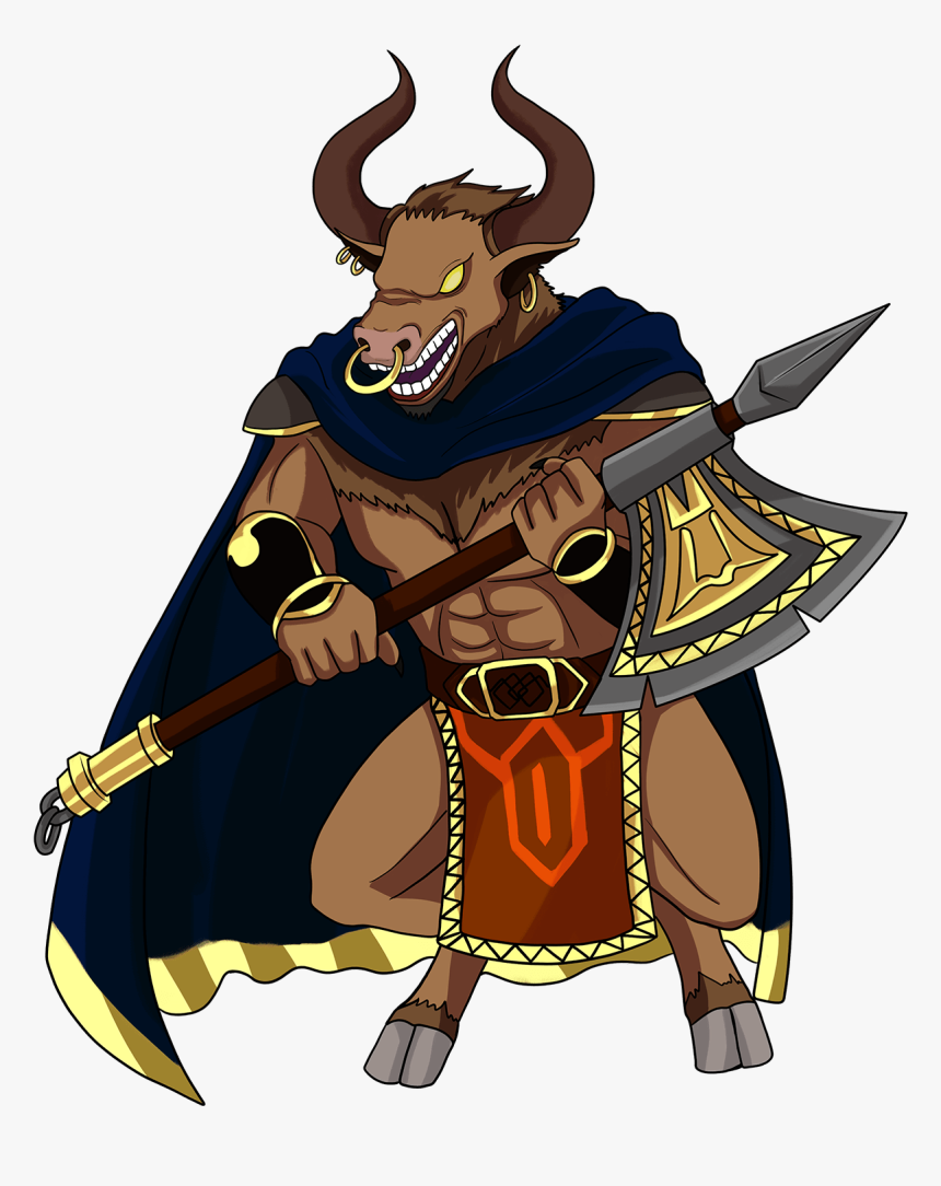 Minotaur Warrior - Cartoon, HD Png Download, Free Download