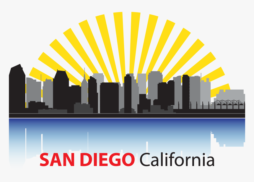Transparent Miami Skyline Silhouette Png - San Diego California Png, Png Download, Free Download