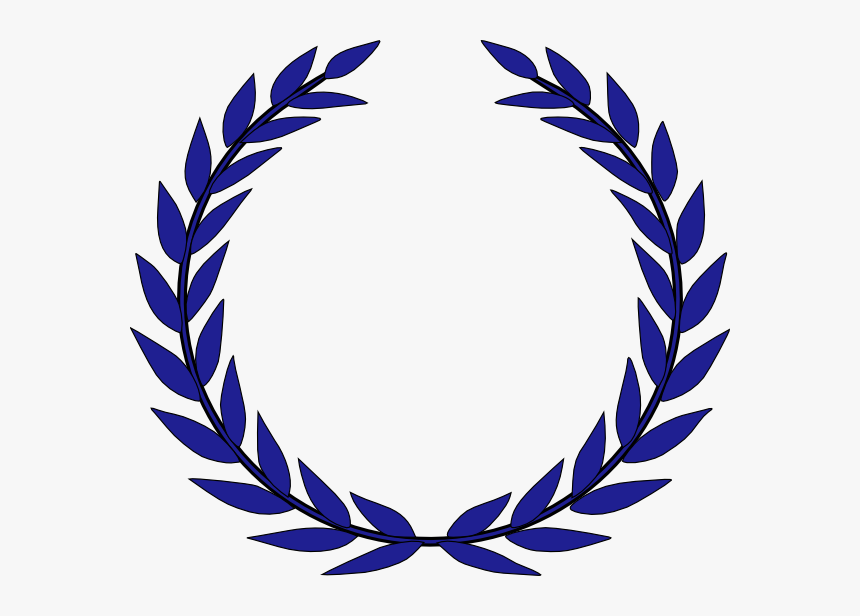 Dark Royal Blue Circle Leaves Svg Clip Arts - Laurel Wreath, HD Png Download, Free Download