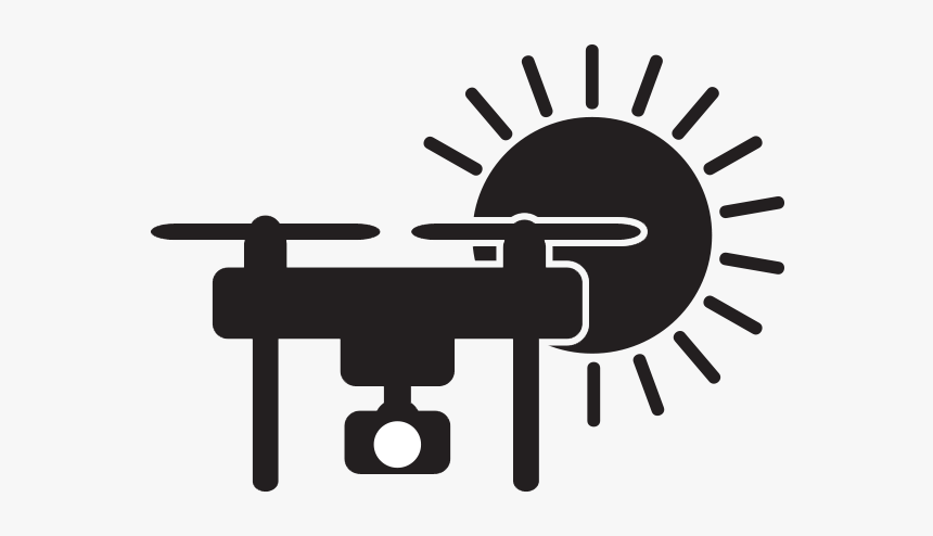 Drone Icon Design Free Sunny Weather Nice Lovely Clouds - Black And White Sun Design Vector, HD Png Download, Free Download
