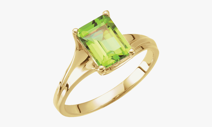 Peridot Yellow Gold Ring - Peridot Gold Ring, HD Png Download, Free Download